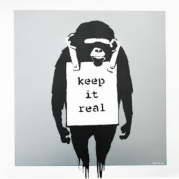 Keep It Real, Laugh Now LP (Silver) by Banksy at Dovehouse Contemporary