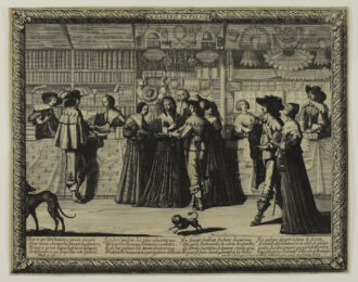 La Galerie du Palais [The Shop at the Palais de Justice, Paris] by Abraham Bosse at Sarah Sauvin