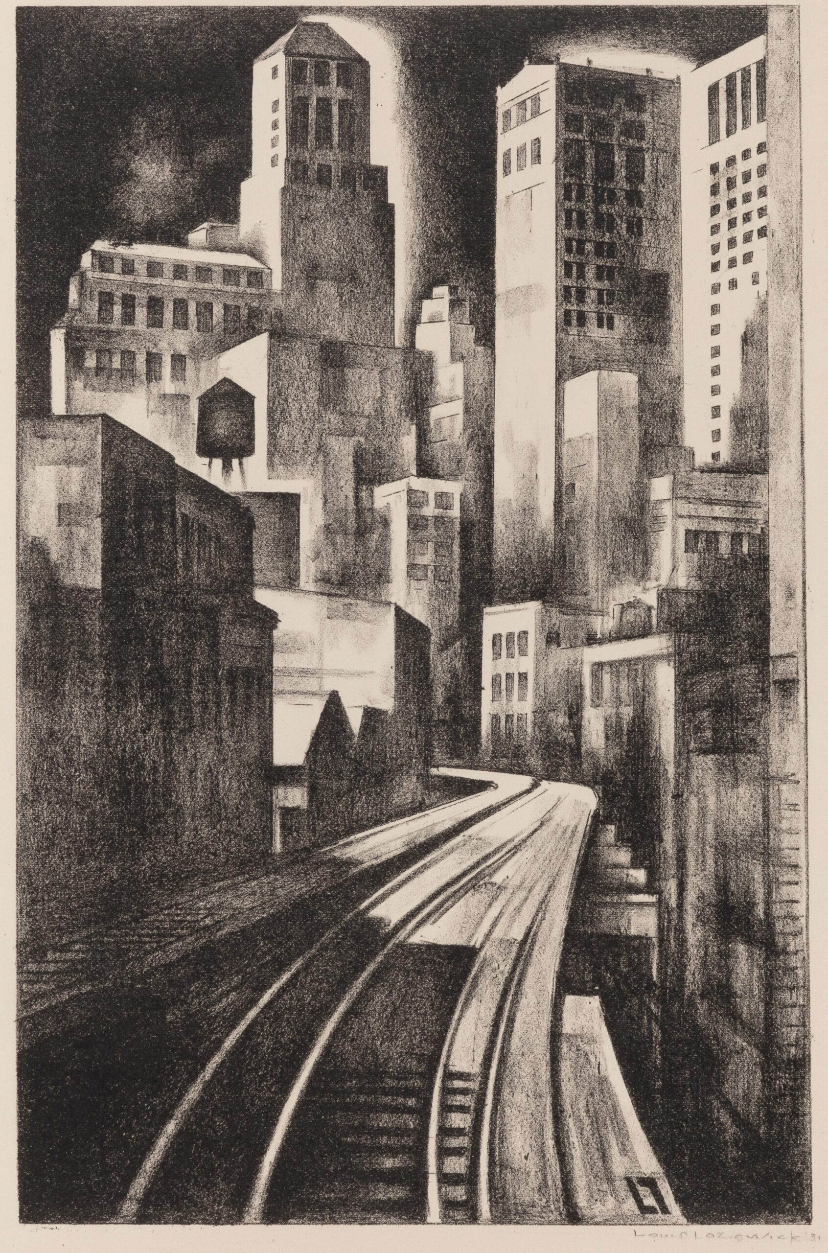Third Avenue (Third Avenue El) by Louis Lozowick