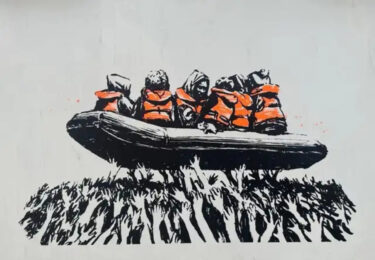 Migrant Boat (Glastonbury 2025 Poster) by Banksy at Dovehouse Contemporary
