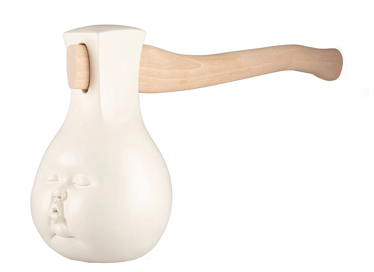 Johnson Tsang, Fight For A Dream (rare resin and wood sculpture) by Johnson Tsang