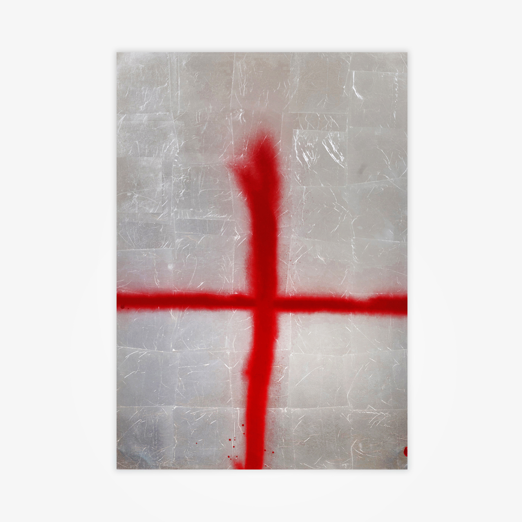 Two Lines (Faith) – Silver, I by Stefan Brüggemann