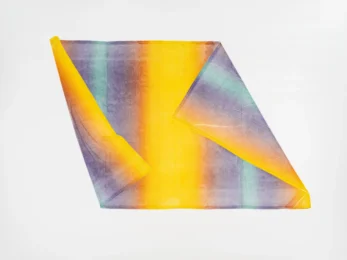 Sometimes Baby Blanket, Sometimes Superhero Cape I by Kyle Hawley at Flatbed Press and Gallery