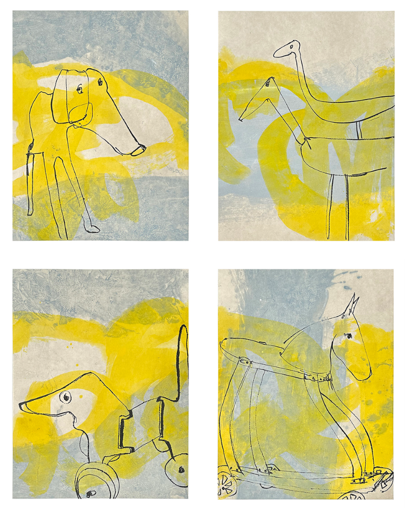 Sliding down the Banister I-IV (Set 1) by Anna Schuleit Haber