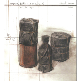 Wrapped Bottle and Cans (project) by Christo and Jeanne-Claude at Turner Carroll Gallery