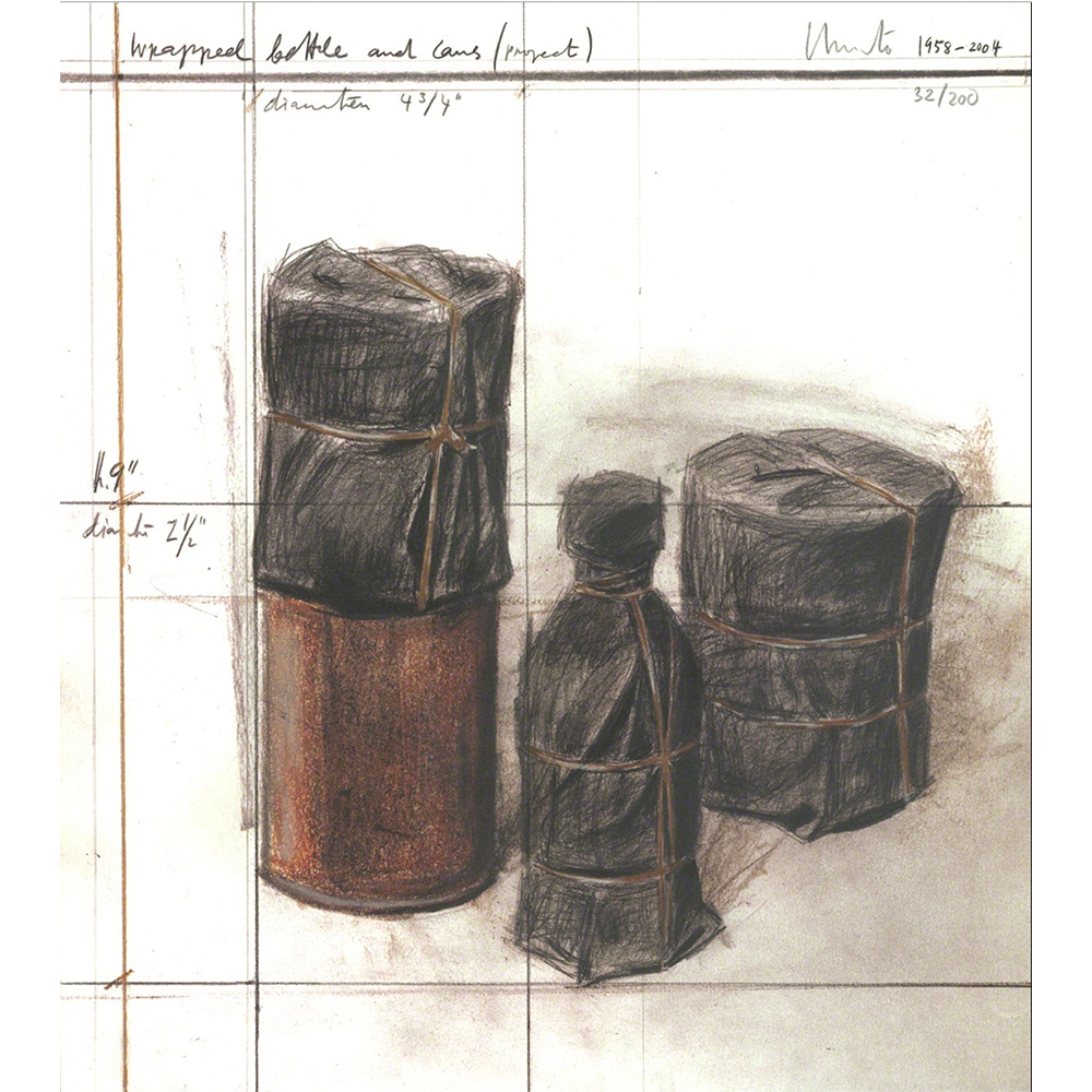 Wrapped Bottle and Cans (project) by Christo and Jeanne-Claude