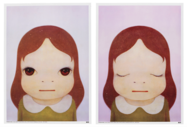 Yoshitomo Nara Cosmic Girls: Eyes Opened / Eyes Closed by Yoshitomo Nara at Clifton Gallery