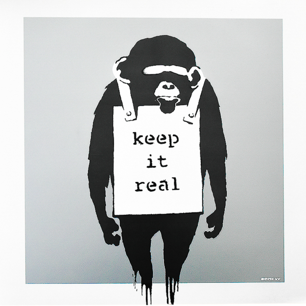 Keep It Real, Laugh Now LP (Silver) by Banksy