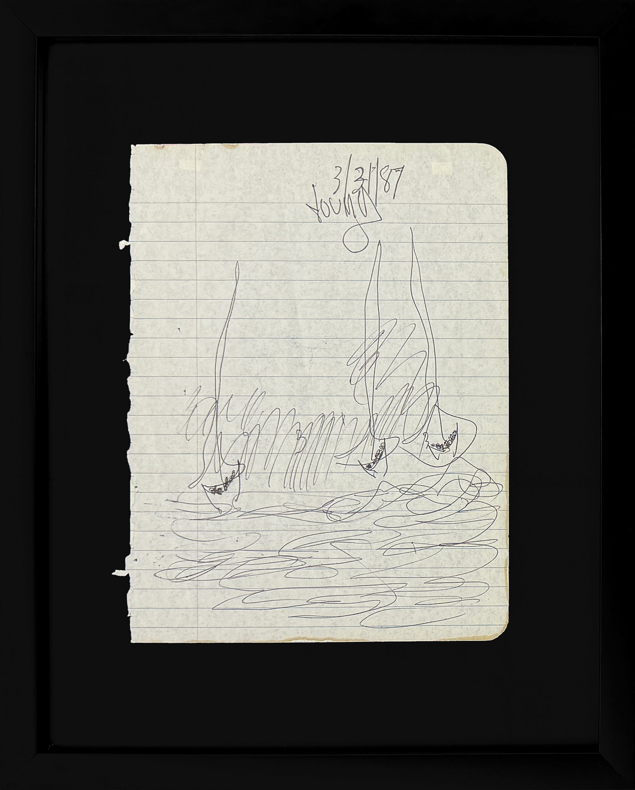 Vessels of Freedom (framed original drawing on paper) by Purvis Young