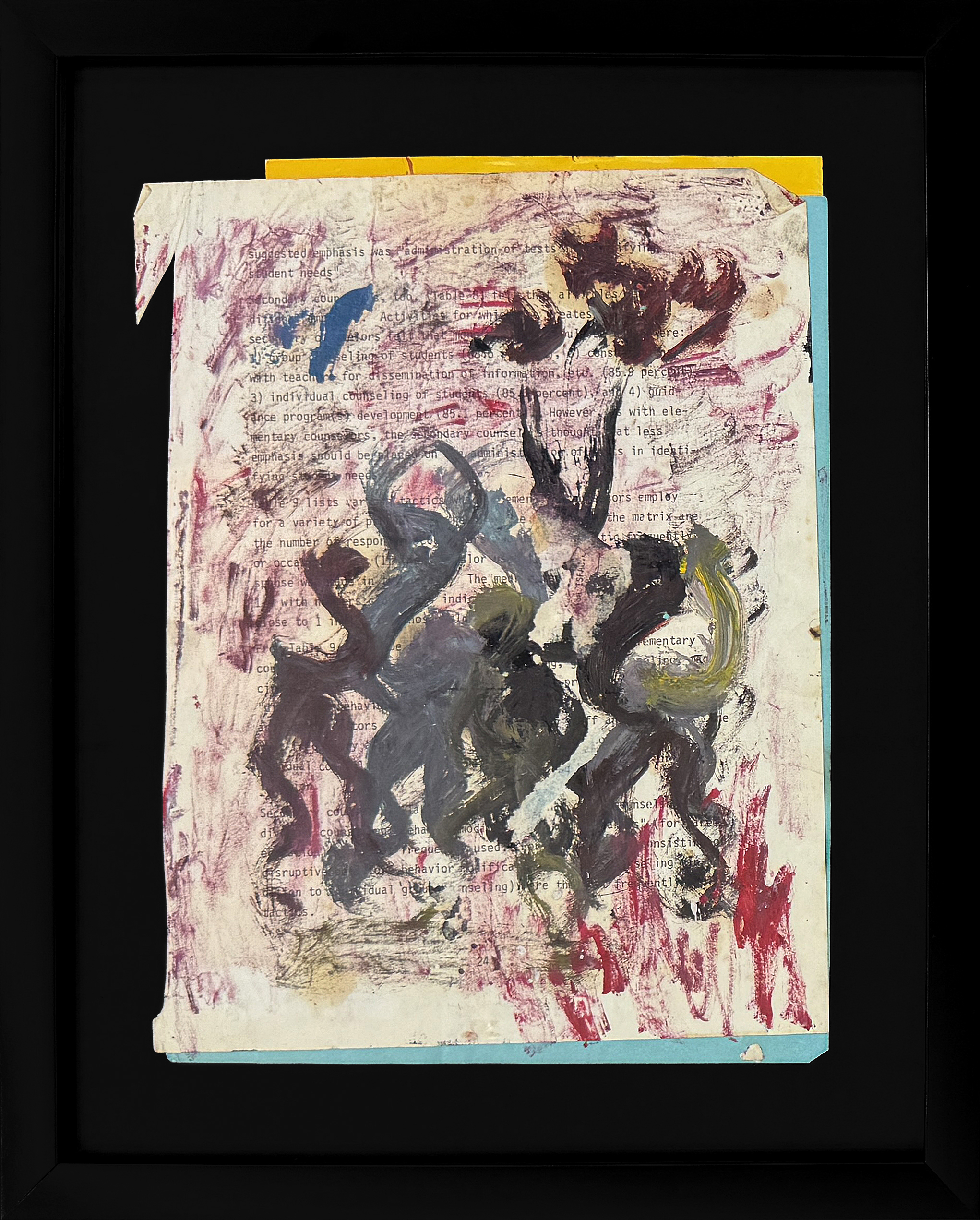 Dancer on the Page (framed original mixed media collage) by Purvis Young