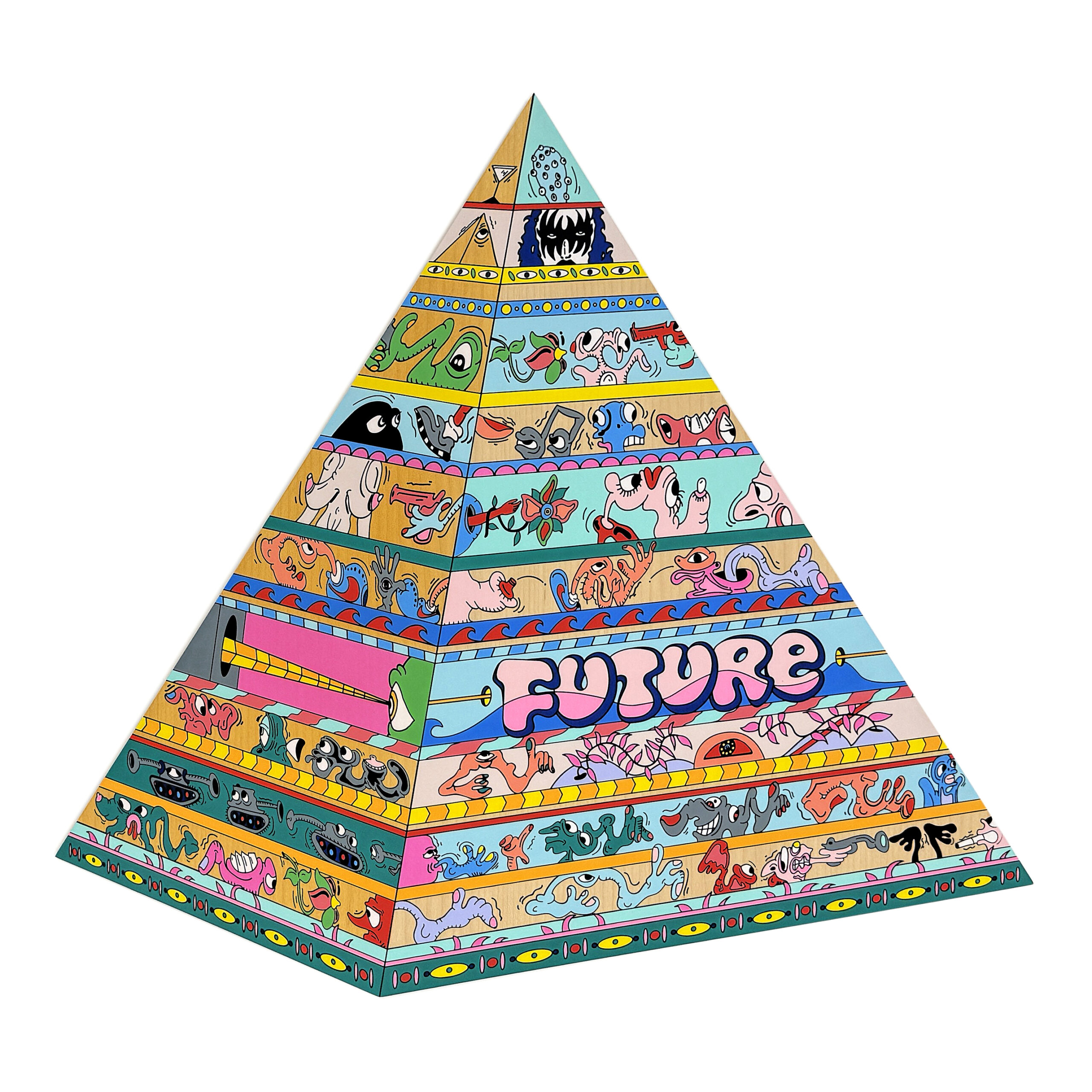 Future (hand signed screen print on wood) by Erik Parker