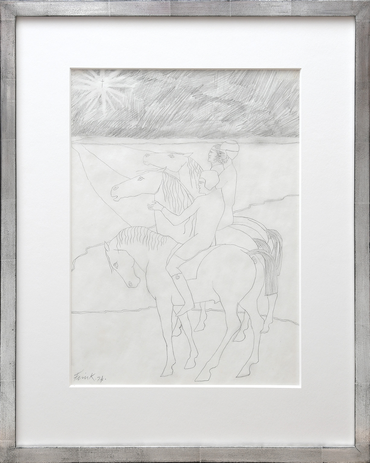 Three Pilgrims on Horses by Elisabeth Frink