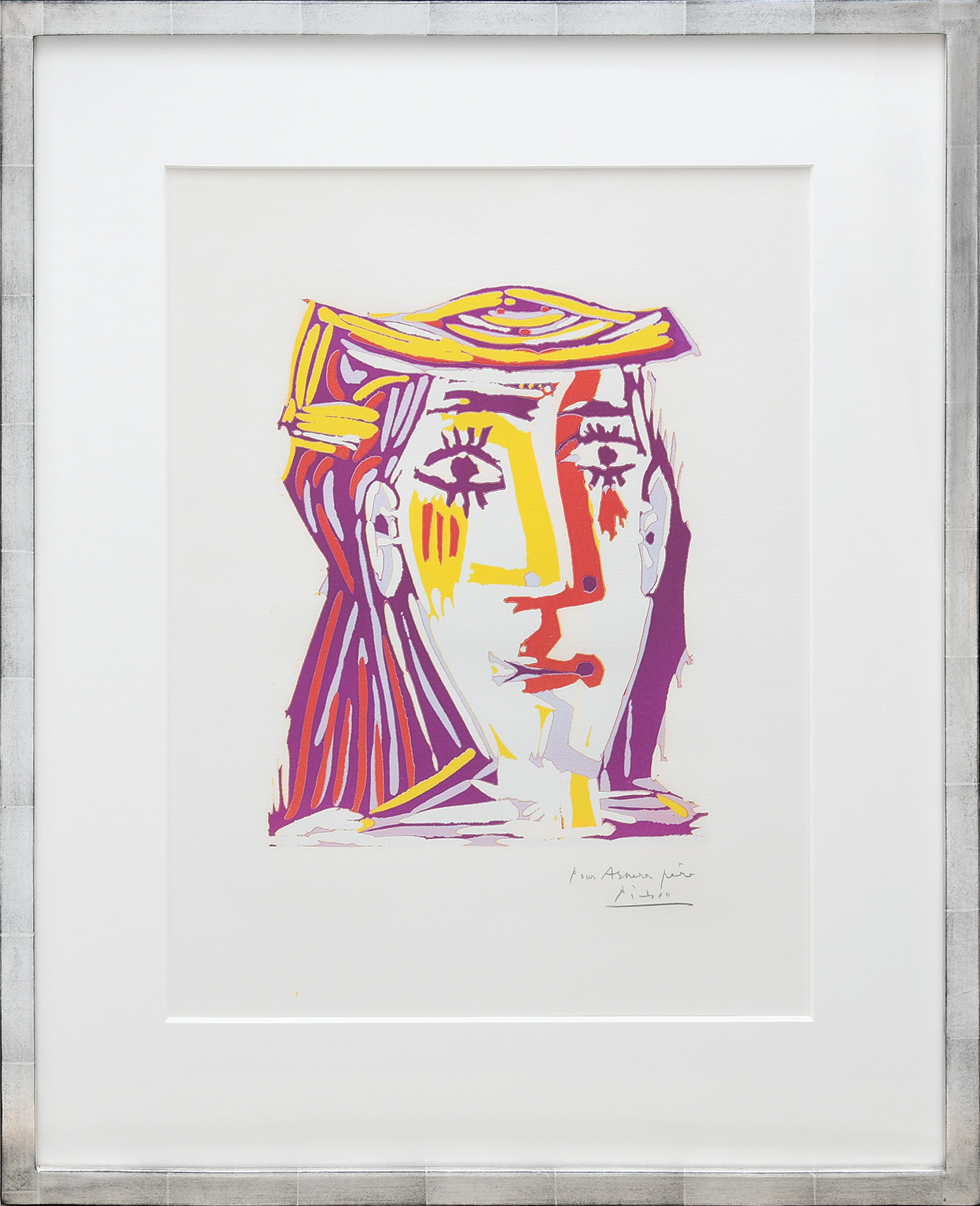 Femme au Chapeau (Portrait de Jacqueline au chapeau de paille multicolore) by Pablo Picasso