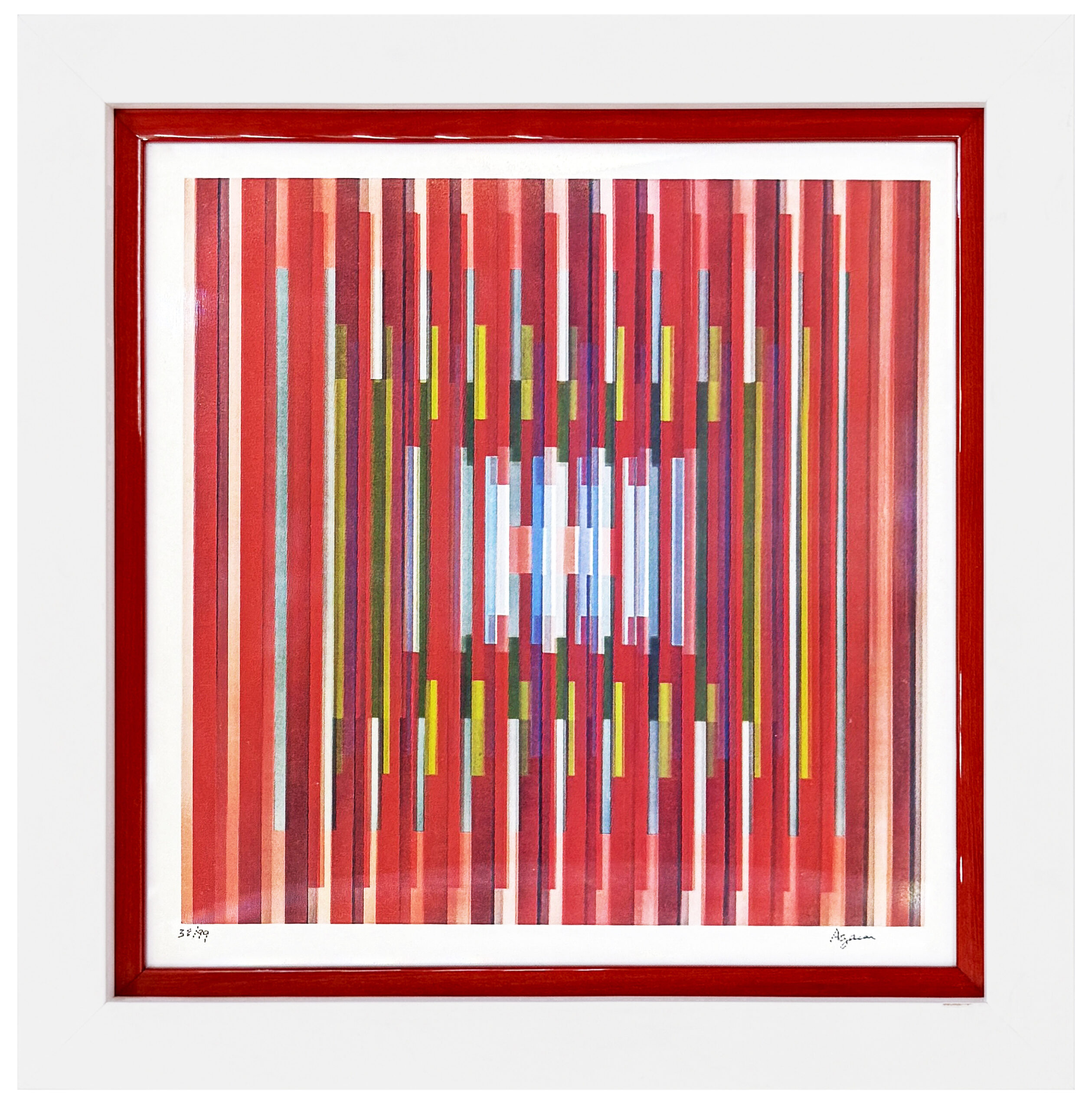 In Deep Prayer (rare framed, signed agamograph – 3D lenticular) by Yaacov Agam