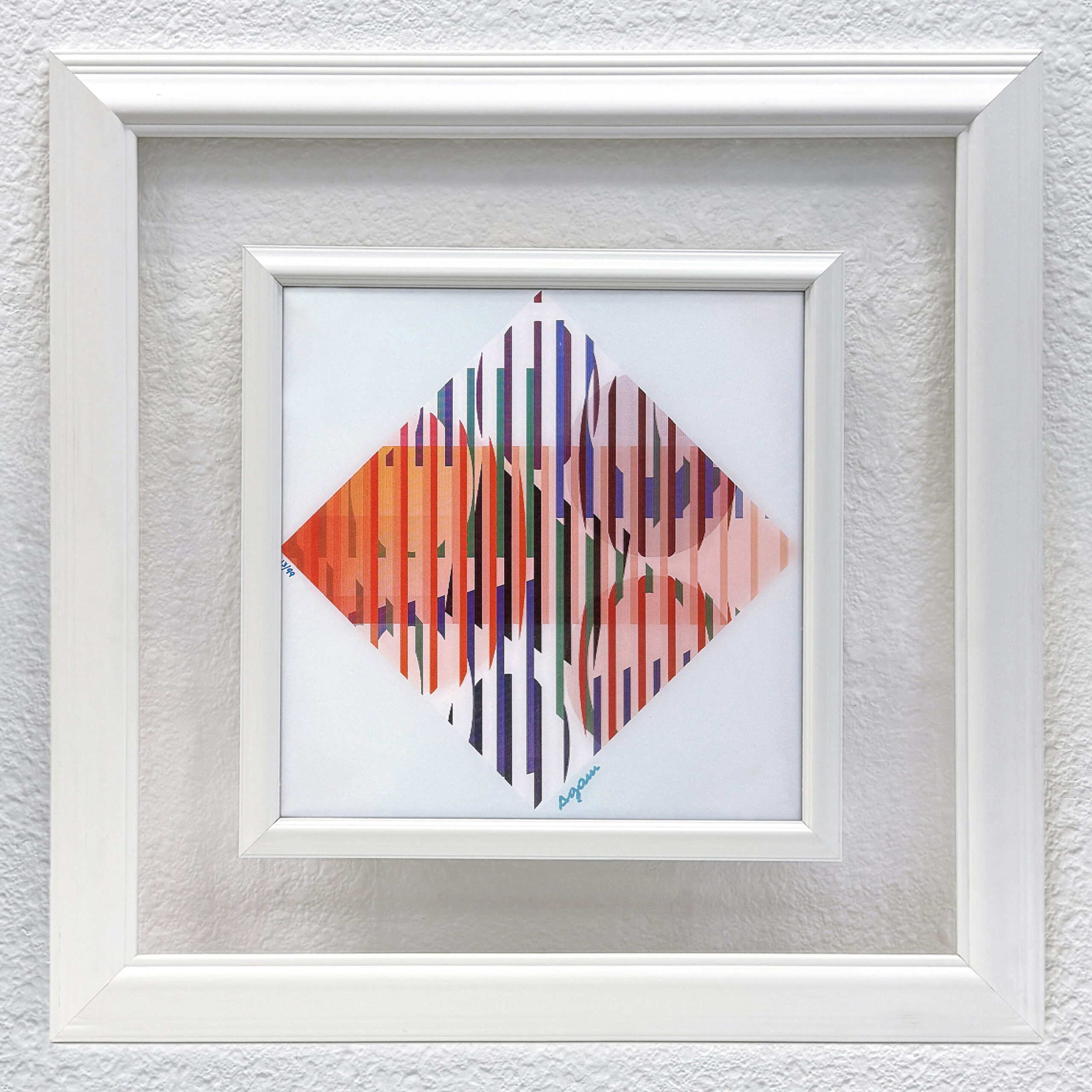 Contradiction 1-3-5 (framed, signed agamograph – 3D lenticular) by Yaacov Agam