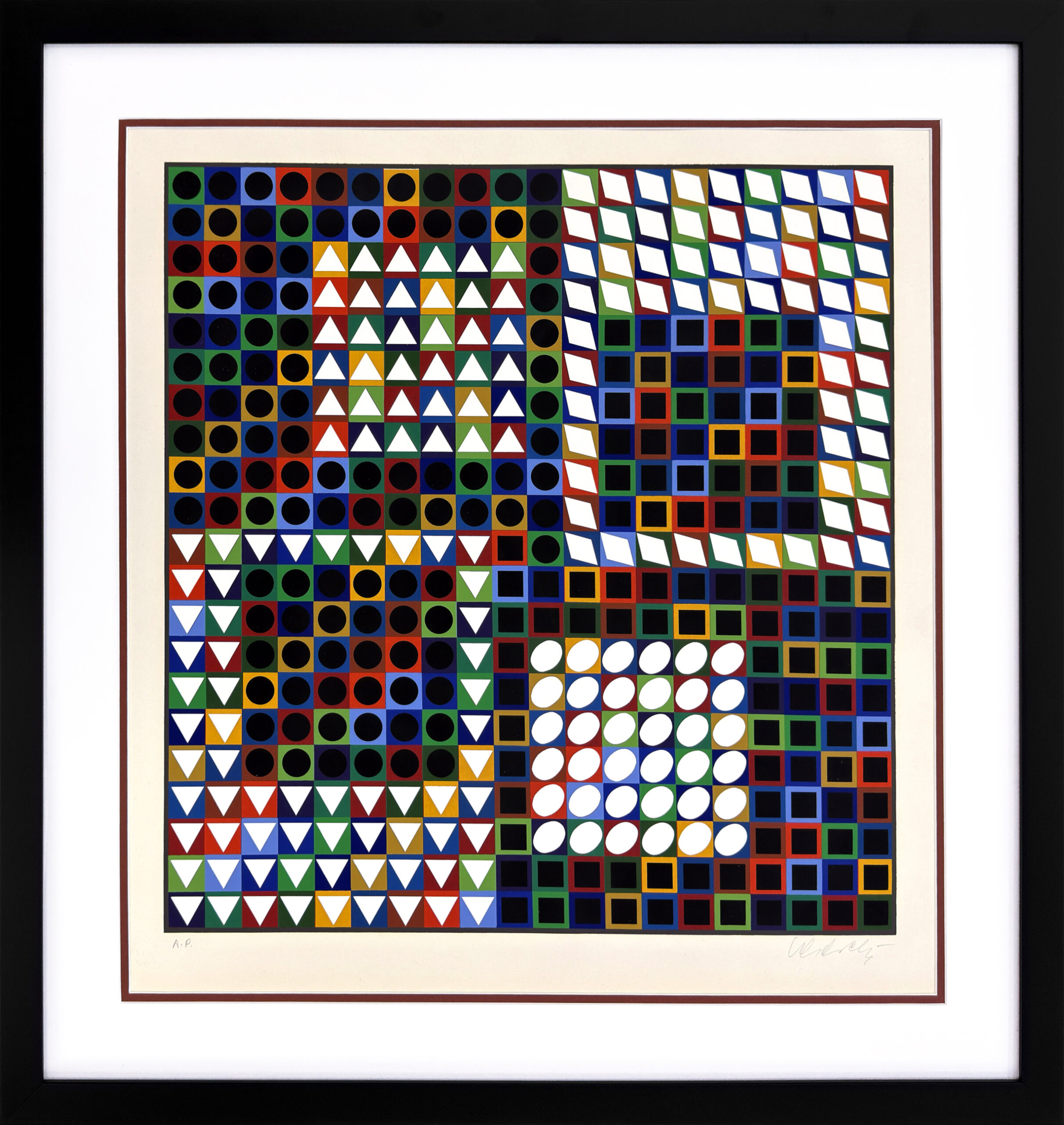 Our MC (framed hand signed serigraph) by Victor Vasarely