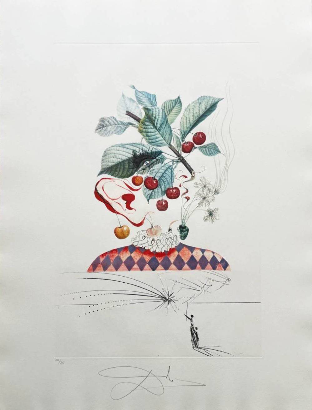 Cérises Pierrot (Pierrot Cherries) by Salvador Dalí