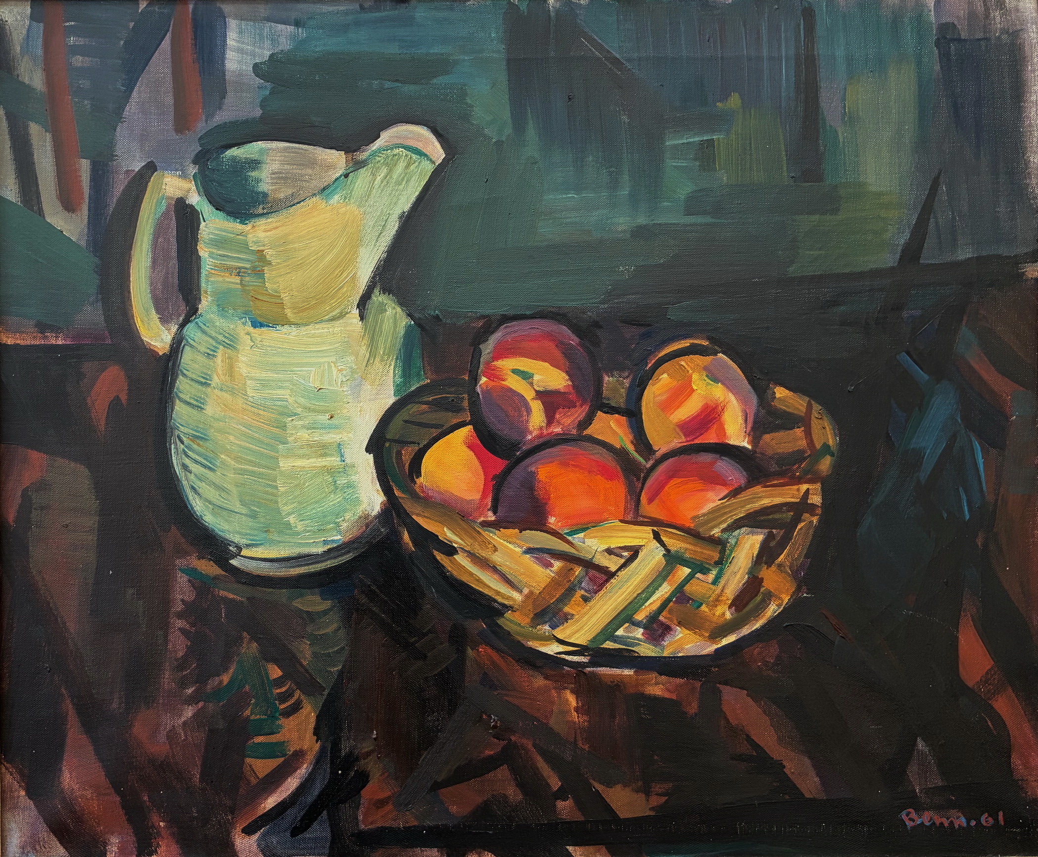 Still Life with Pitcher and Fruit by Ben Benn