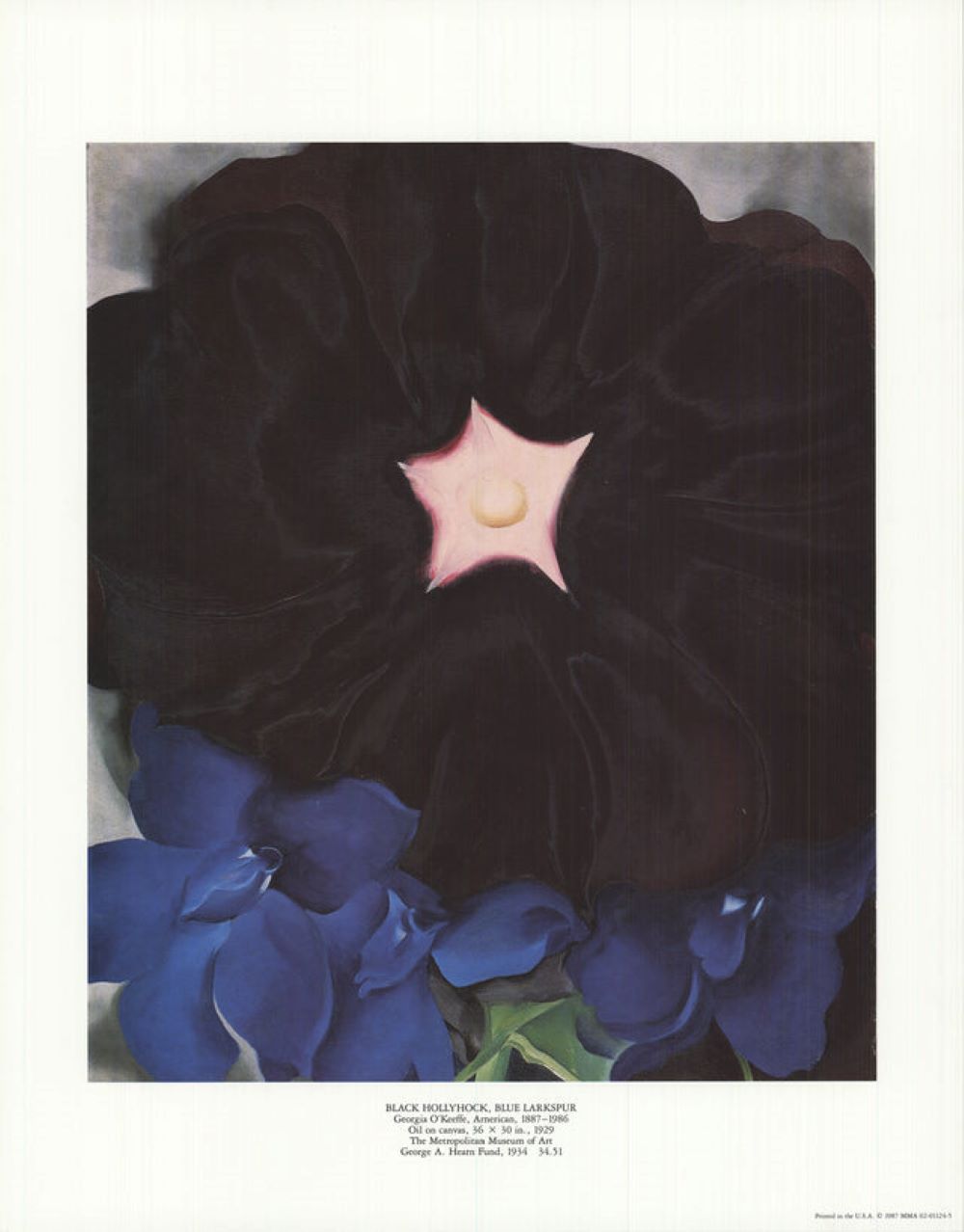 Black Hollyhock, Blue Larkspur by Georges O'Keeffe