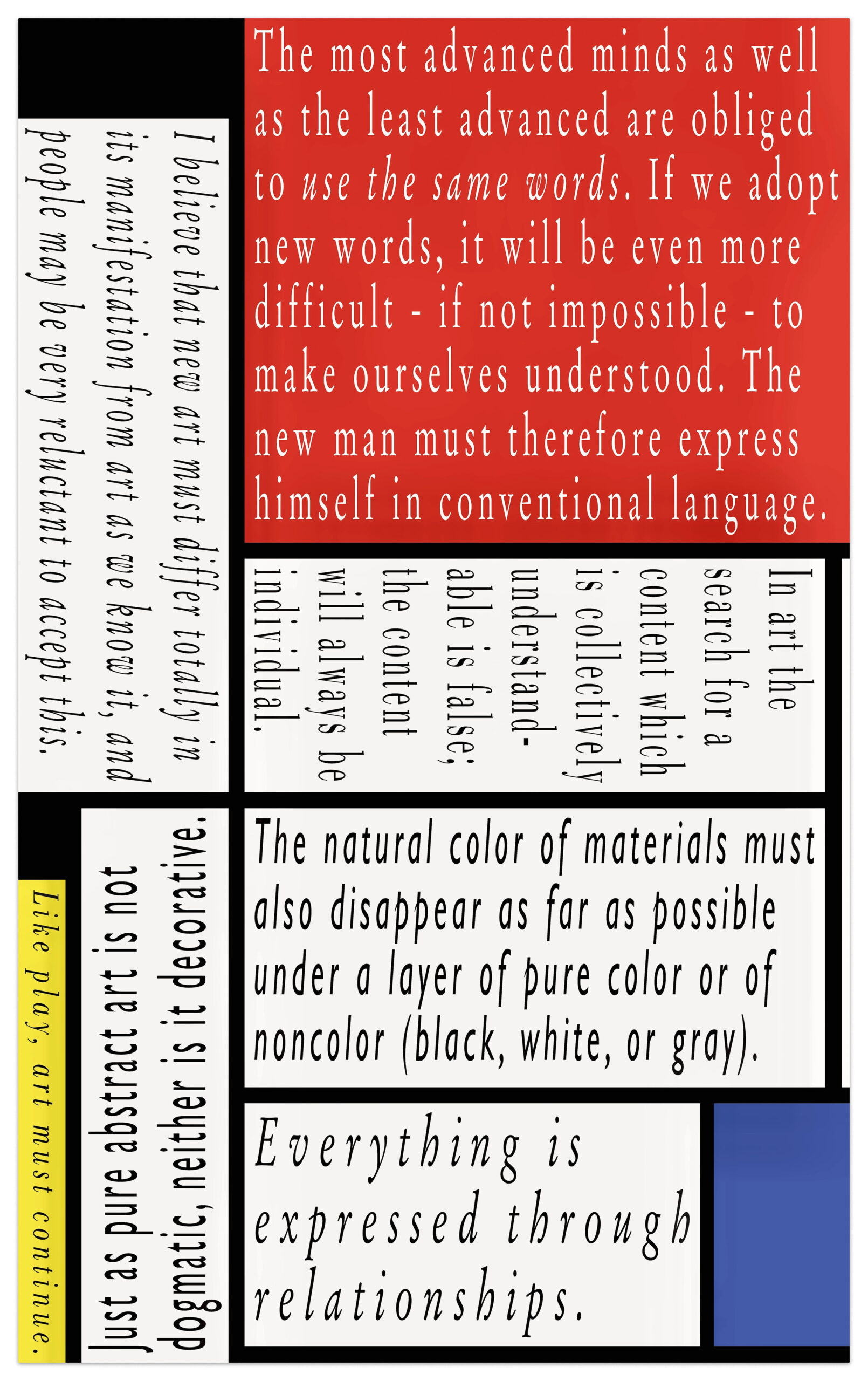 Mondrian’s Work XIV (Tableau 2015) by Joseph Kosuth