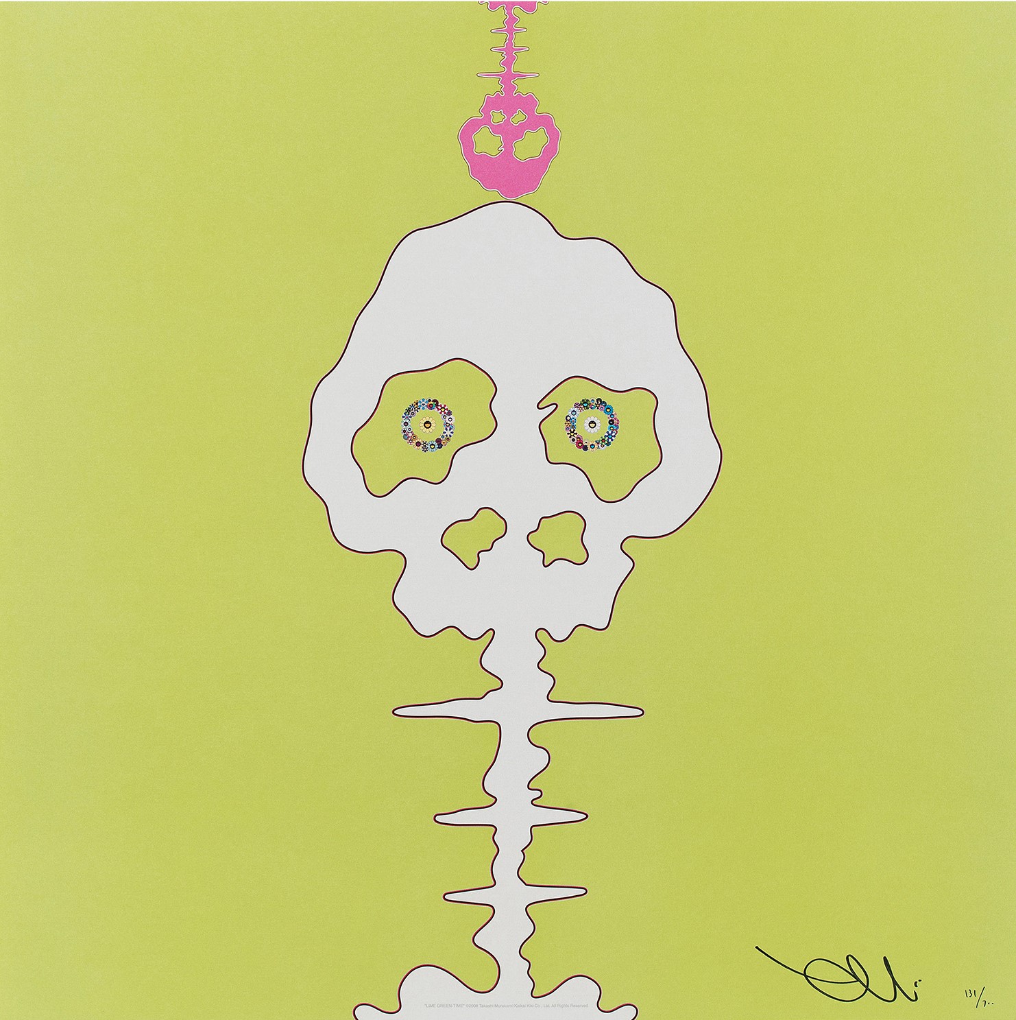 Lime Green Time by Takashi Murakami