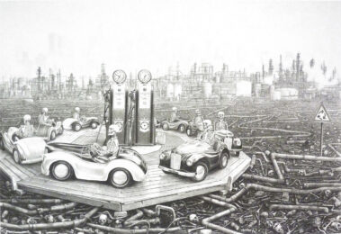 Round and Round by Laurie Lipton at Bert Green Fine Art