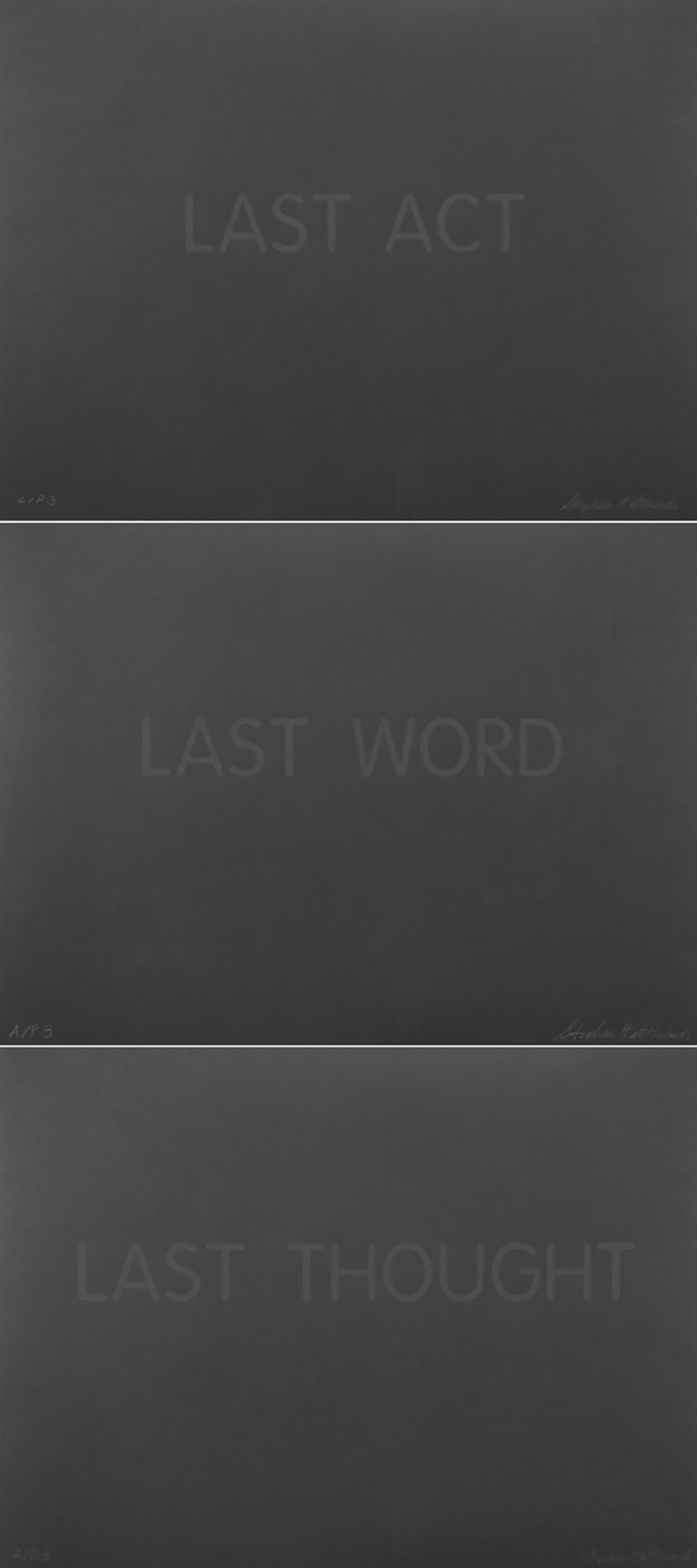 Last Act, Last Word, Last Thought (State I) by Stephen Kaltenbach