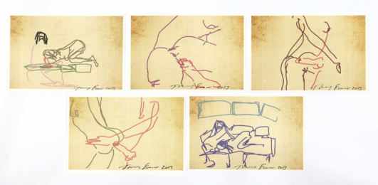 Tracey Emin Sex Series iPad Sketches – The Complete Set of Five by Tracey Emin at Clifton Gallery