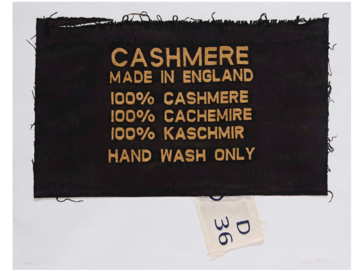 100% Cashmere, Made in England, Clothing Tag by Analia Saban