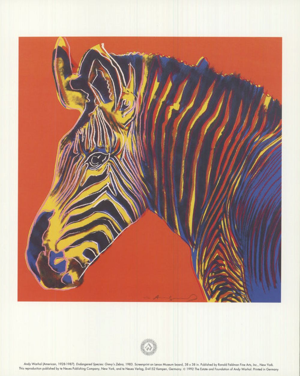 Endangered Species: Grevy’s Zebra by Andy Warhol