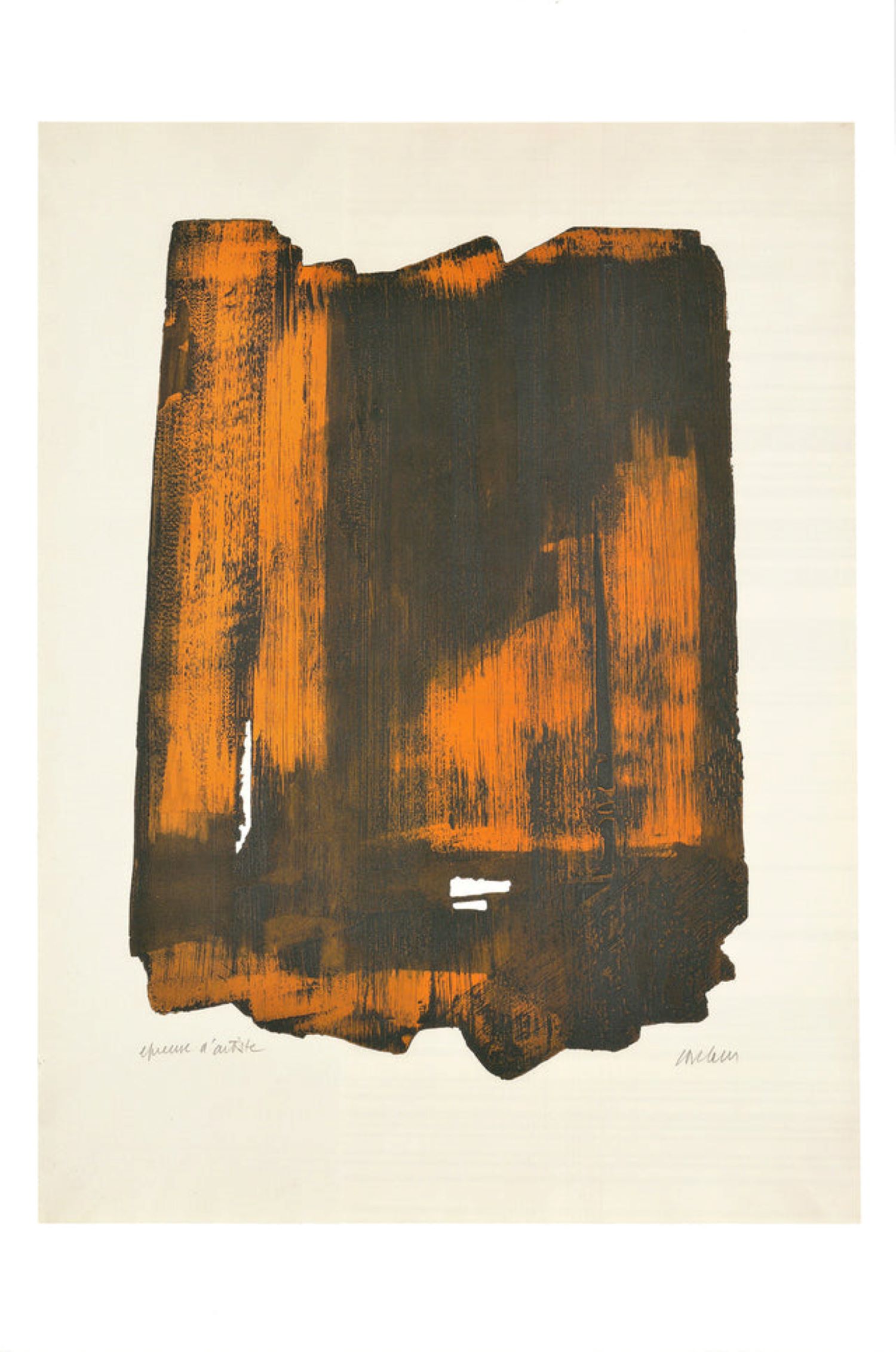 Eau Forte, Ink by Pierre Soulages