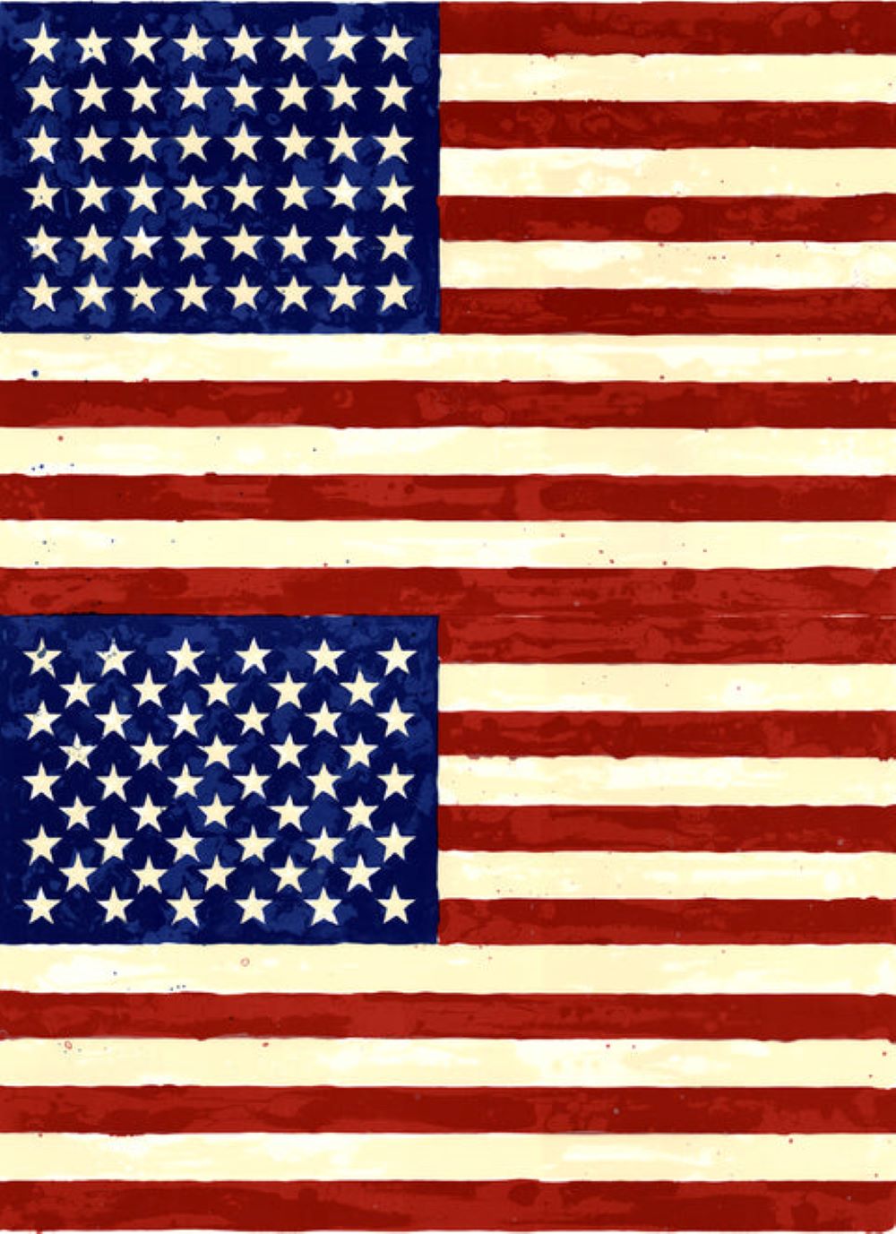 The 50th Anniversary of the Whitney Museum of American Art (Double Flag) by Jasper Johns
