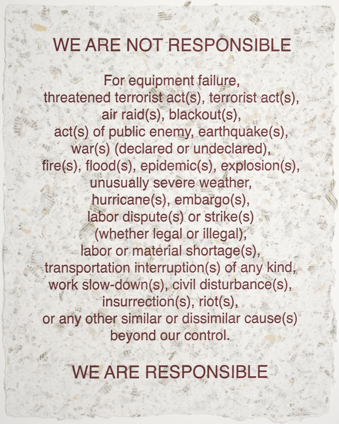 Disclaimer by Industry of the Ordinary