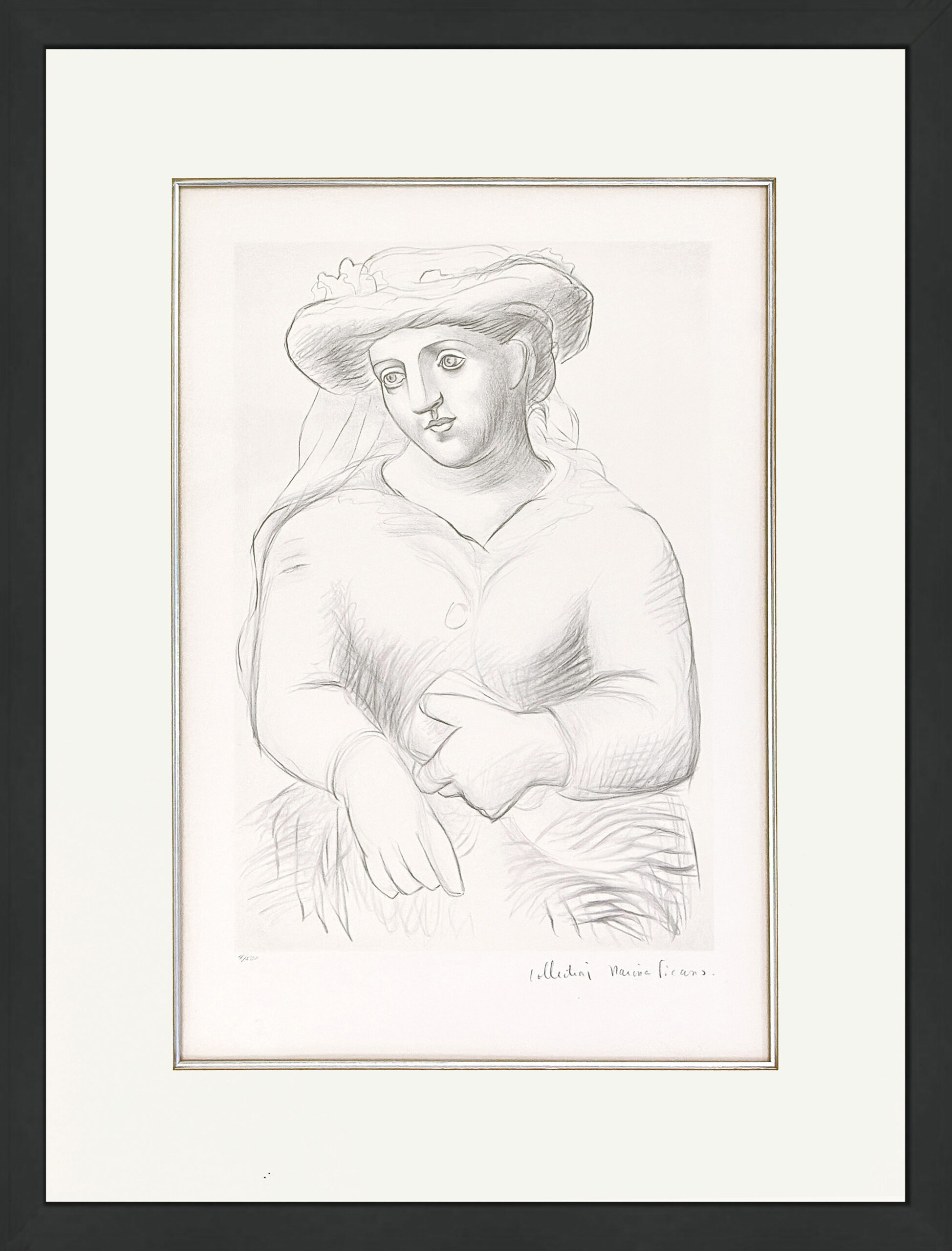 Femme au Chapeau et au Missel (Marina Picasso estate signed lithograph) by After Pablo Picasso