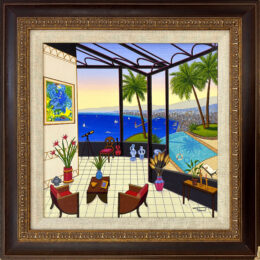 Interior With Marc Chagall (hand signed serigraph on canvas) by Fanch Ledan at GallArt.com
