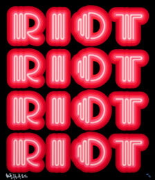 RIOT (Warm Pink), rare large hand signed screen print by Ben Eine at GallArt.com