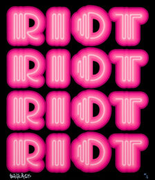 RIOT (Pink), rare large hand signed screen print by Ben Eine at GallArt.com
