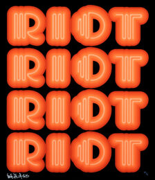 RIOT (Orange), rare large hand signed screen print by Eine at GallArt.com