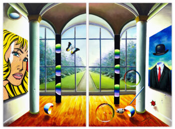 Grand Window (Diptych), large original painting on canvas by Ferjo at GallArt.com