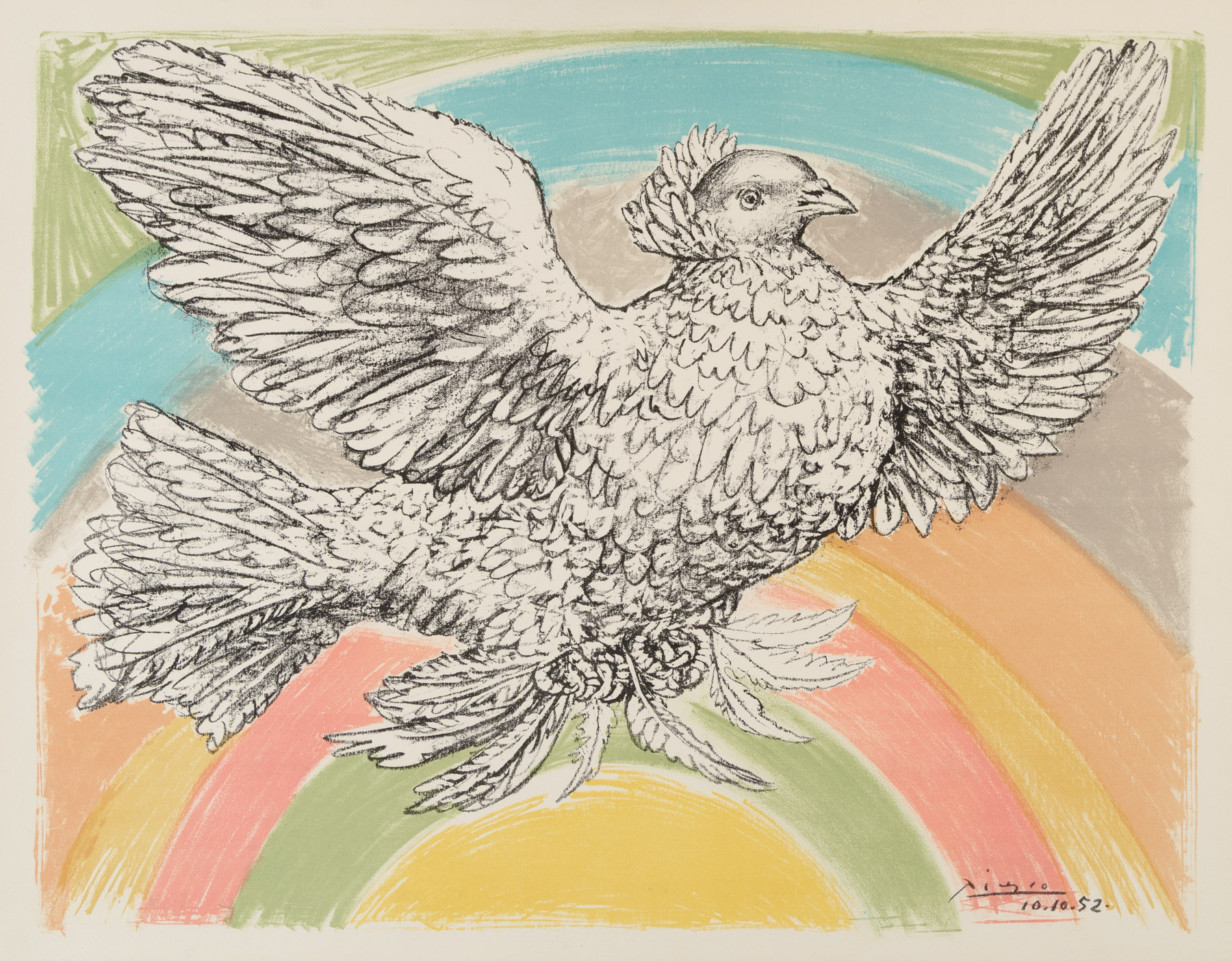 Colombe volant (à l’Arc-en-Ciel) by Pablo Picasso