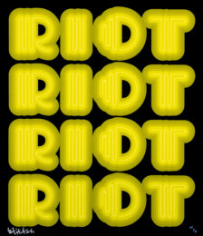 RIOT (Acid Green), rare large hand signed screen print by Ben Eine at GallArt.com
