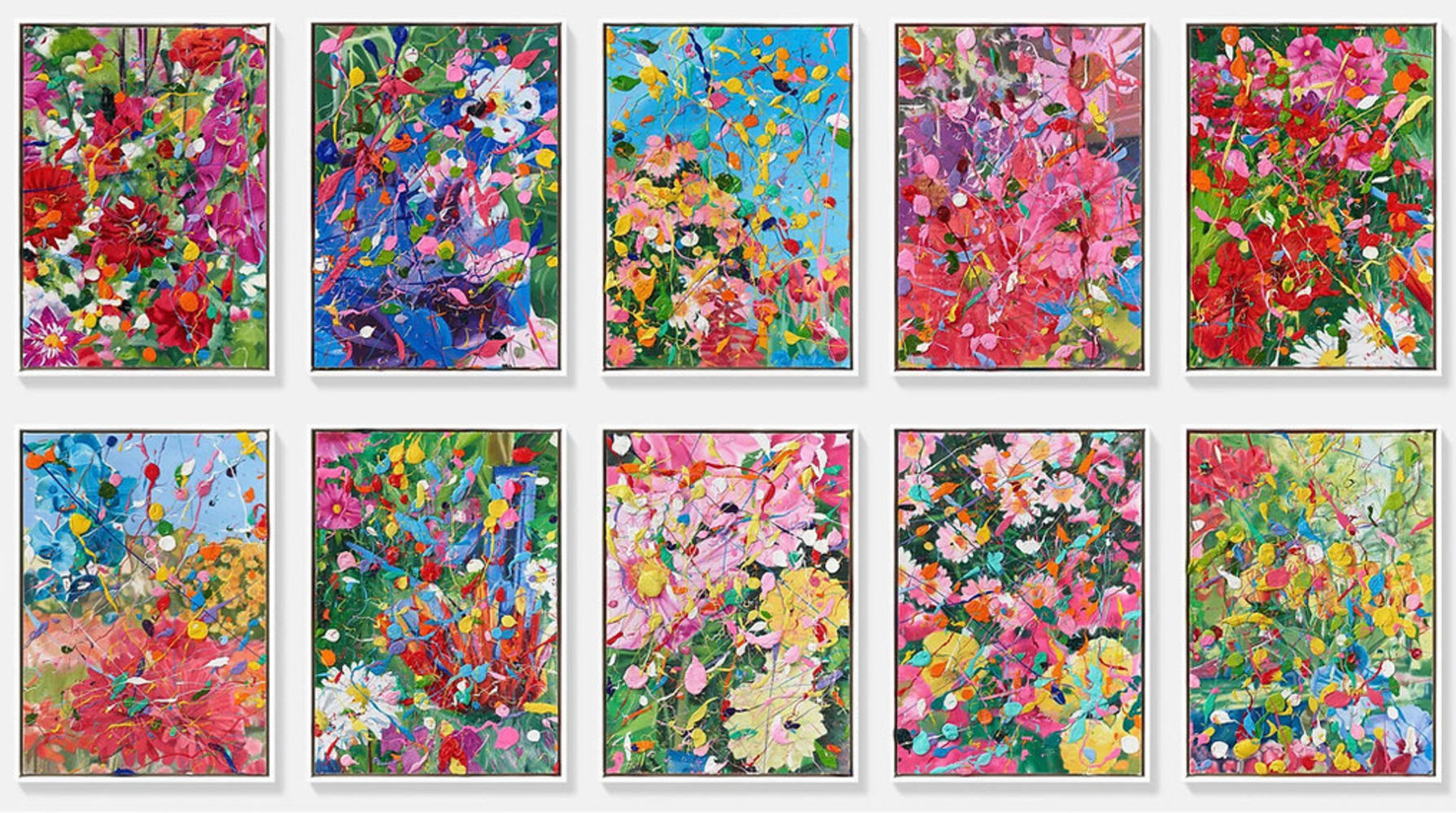 Damien Hirst Large Hidden Gardens Oil Painting by Damien Hirst