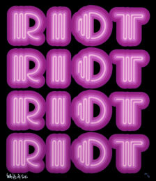RIOT (Violet), rare large hand signed screen print by Ben Eine at GallArt.com