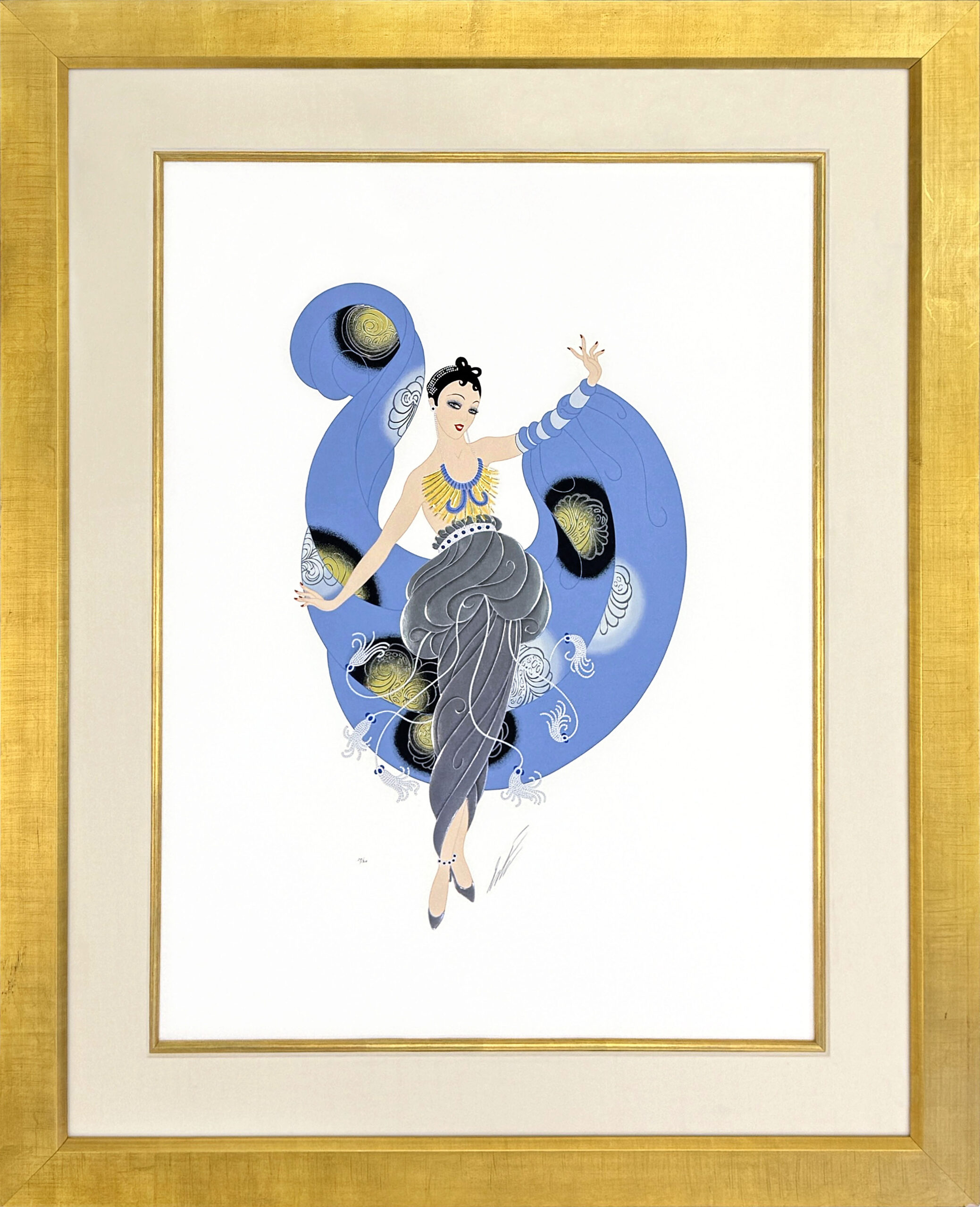 A Dream (large framed hand signed foil stamped embossed serigraph) by Erte