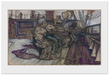 Men Hoisting A Sale by Billy Childish at Dovehouse Contemporary