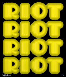 RIOT (Acid Green), rare large hand signed screen print by Ben Eine at GallArt.com