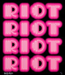 RIOT (Pink), rare large hand signed screen print by Ben Eine at GallArt.com