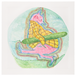 A Friendly Cat with a Veggie by Dasha Shishkin at Flying Horse Editions