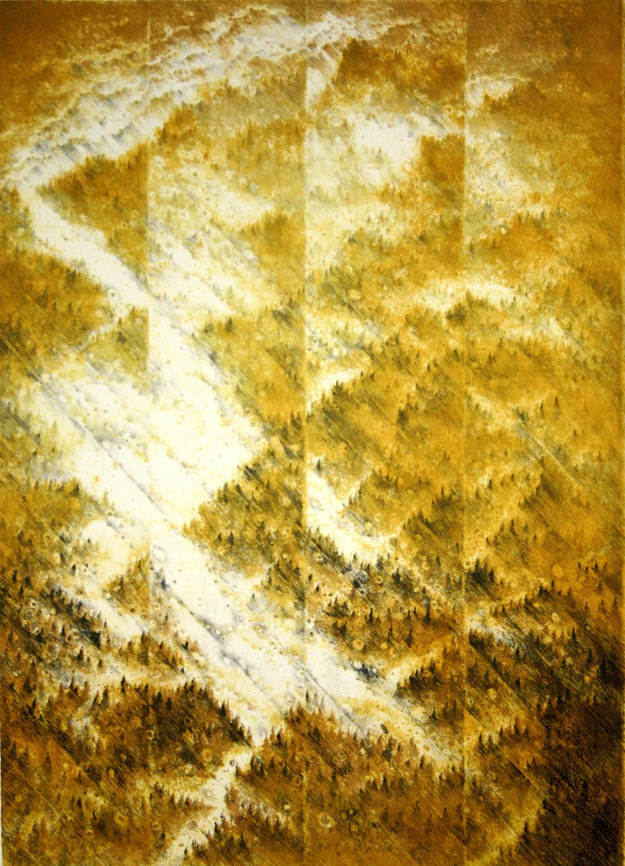 Towards Enlightenment A (yellow) by Wucius Wong