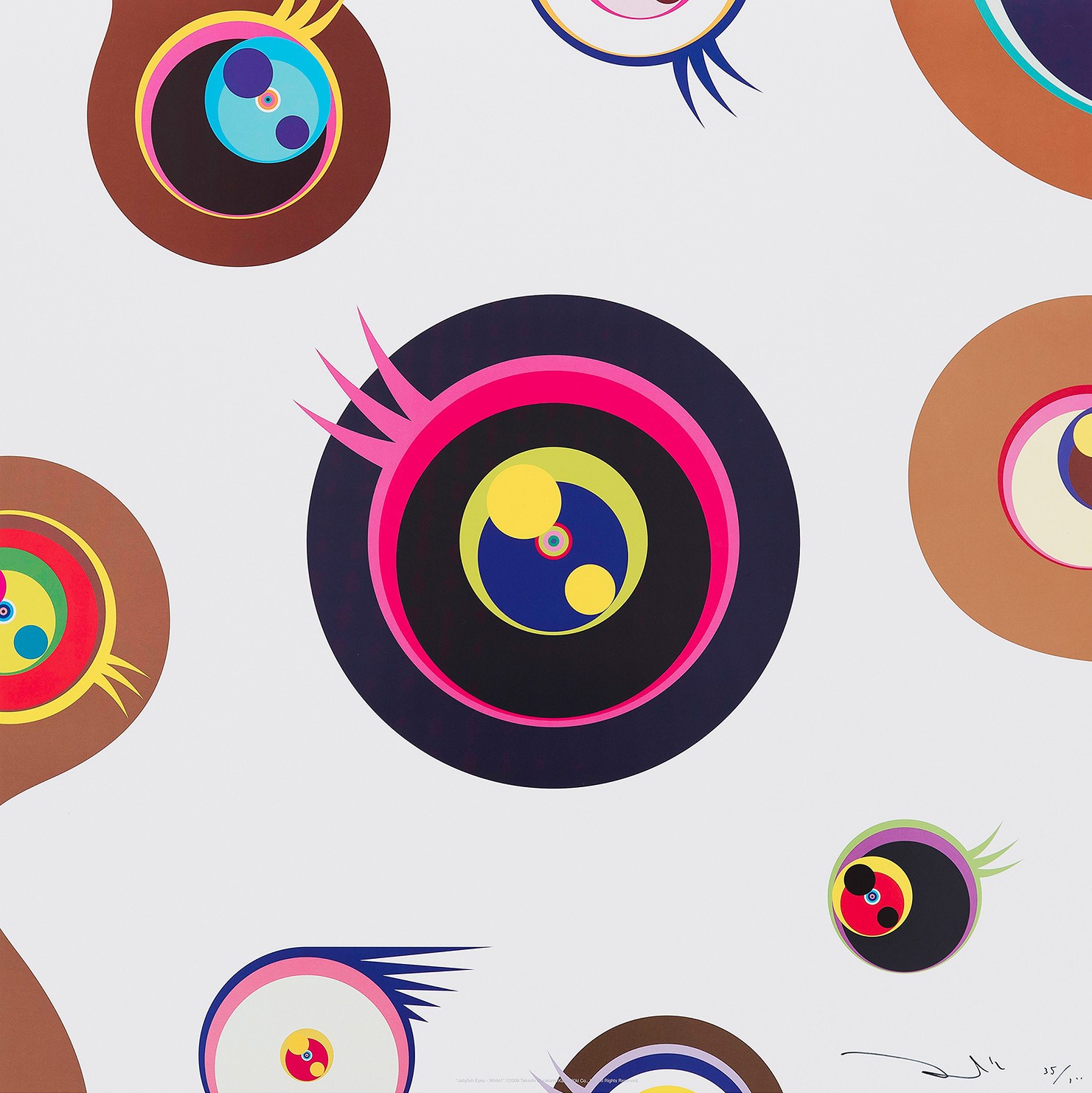 Jellyfish Eyes – White 1 by Takashi Murakami